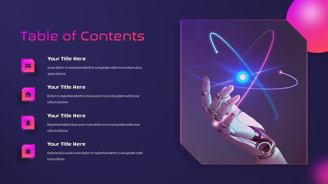 Free Animated Futuristic PowerPoint Template Contents