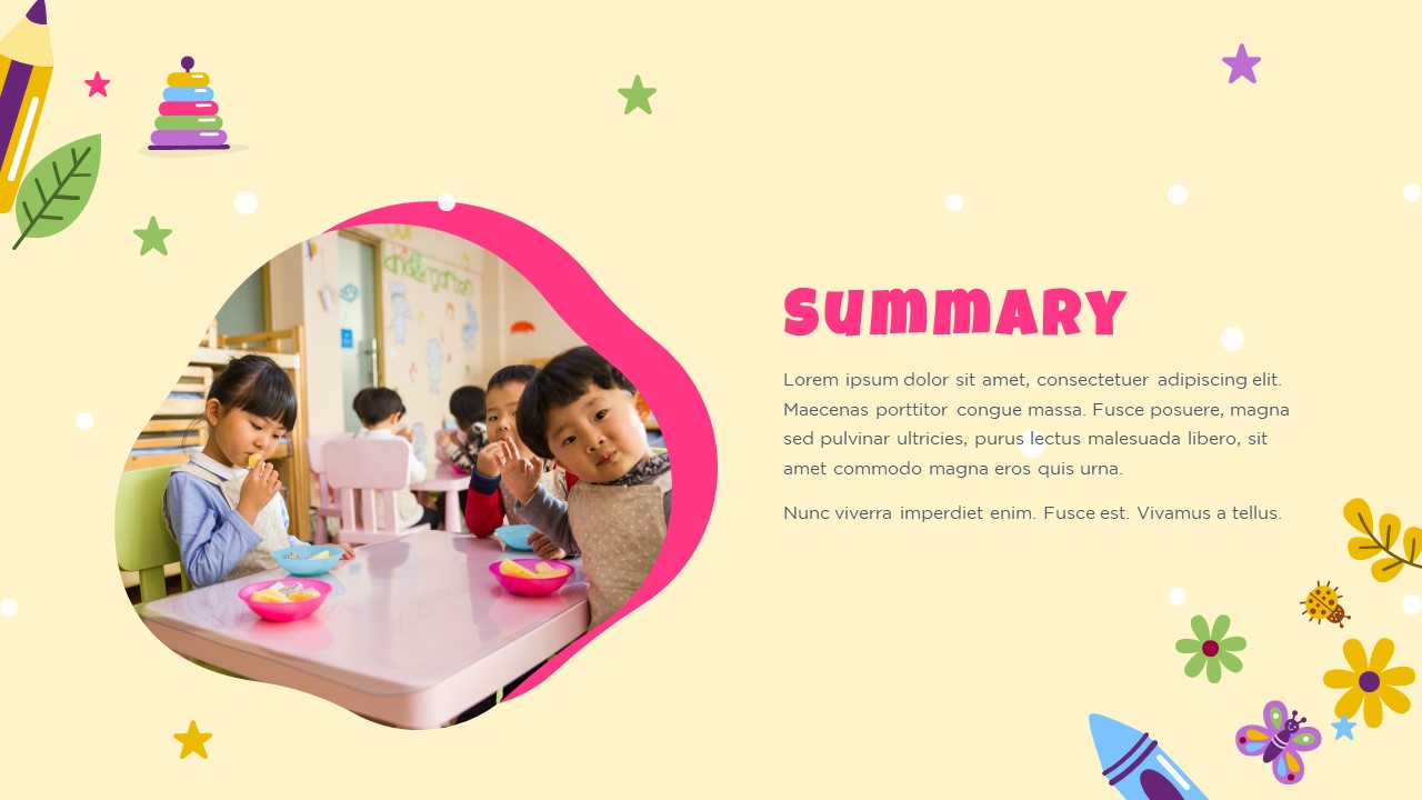 Kindergarten PowerPoint Theme Summary