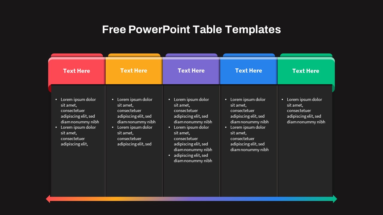 free data table powerpoint template