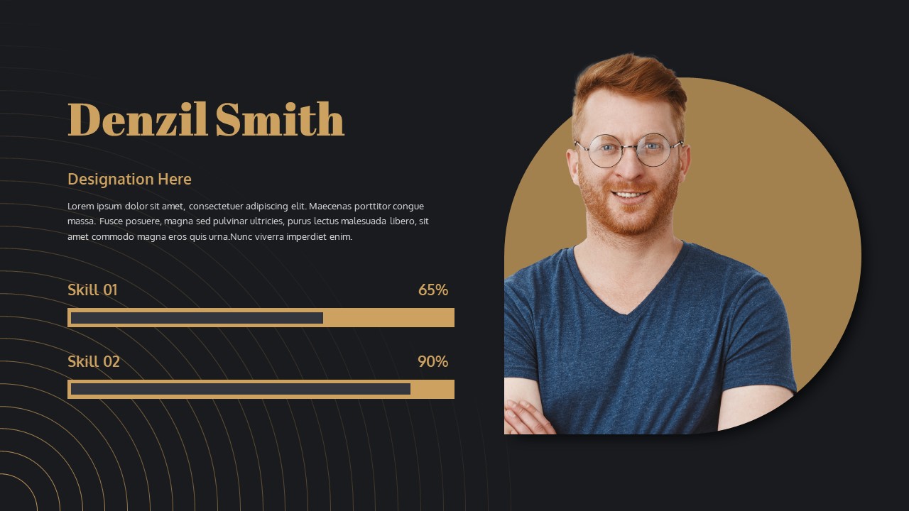 Black and Gold PowerPoint Template Free character