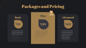 Black and Gold PowerPoint Template Free pricing