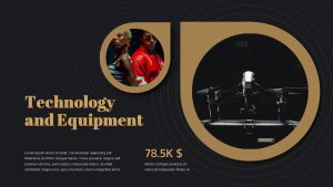 Black and Gold PowerPoint Template Free technology