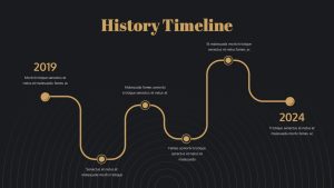 Black and Gold PowerPoint Template Free timeline