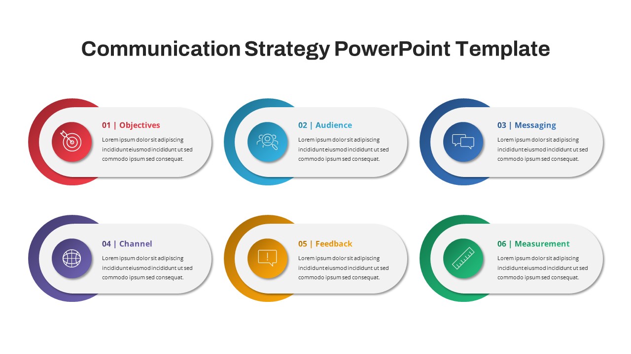 Communication Strategy PowerPoint Template Slide