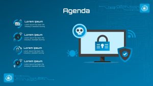 Cyber Security PowerPoint Theme Agenda Slide