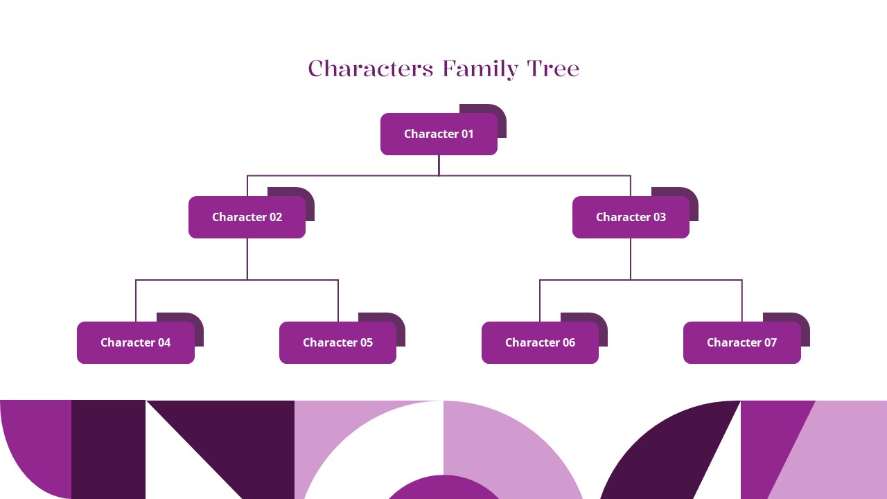 Free Book Review PPT Template Characters Family Tree Slide