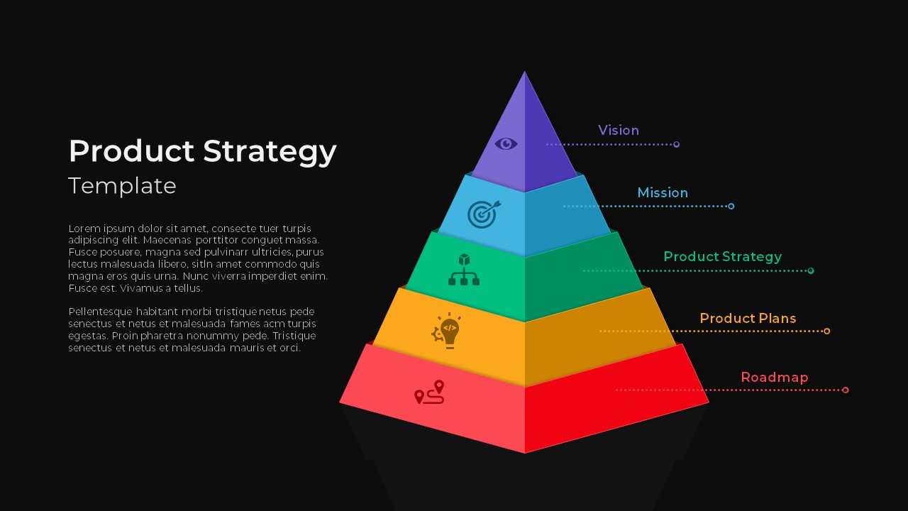 Product Strategy PPT Template with black background