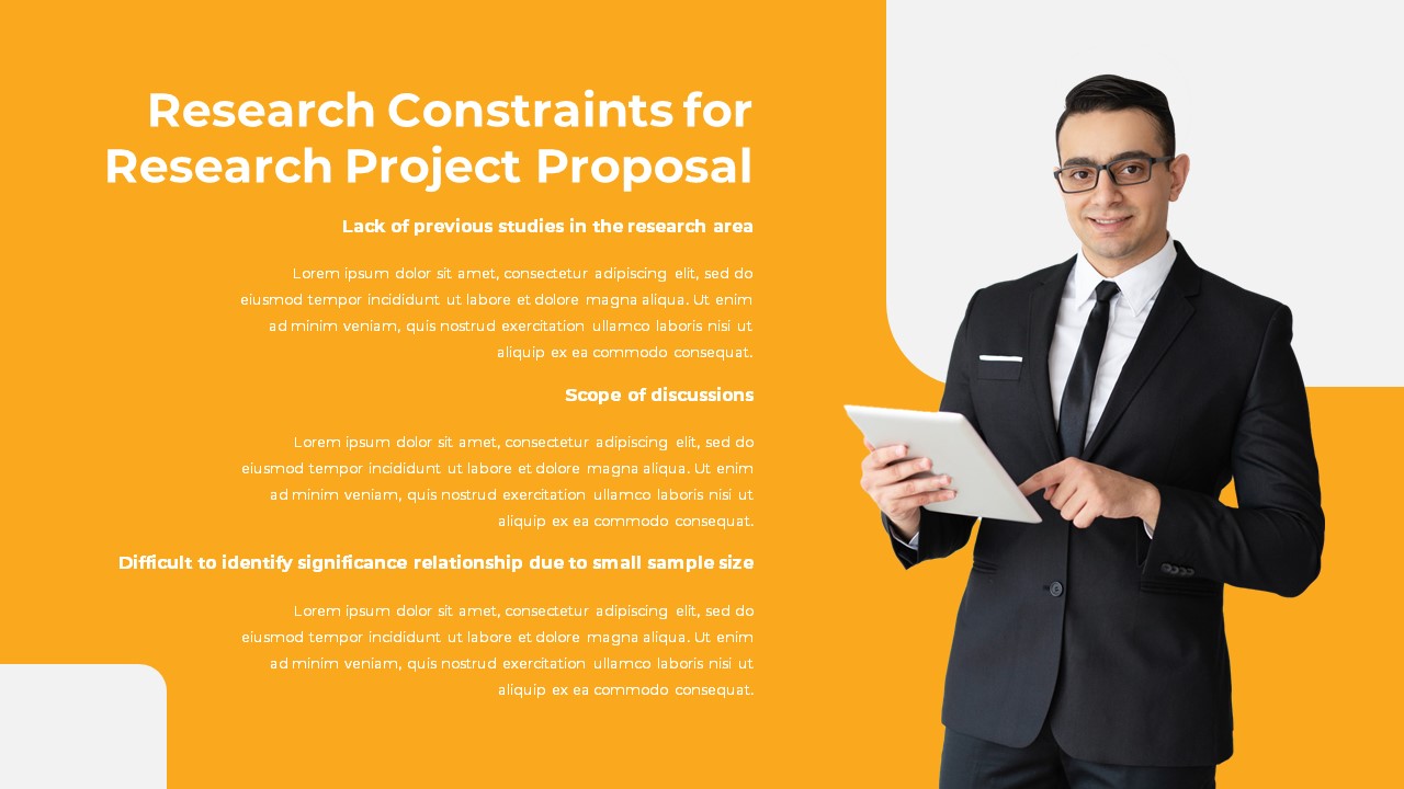 Research Proposal PowerPoint Template Research Constraints for Research Project Proposal