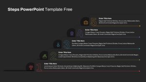 Steps Black PPT Template Free Slide For Presentations