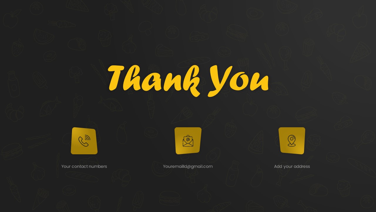 Food PPT Presentation Theme thank you slide