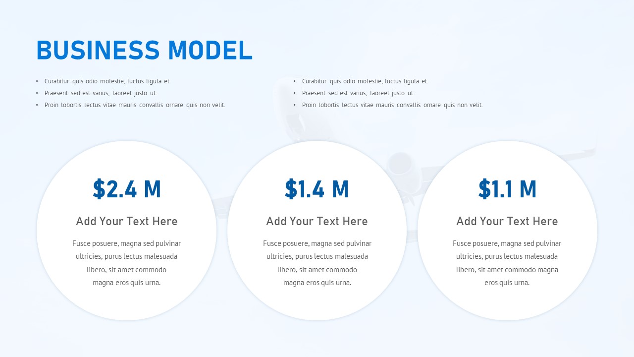 Free Aviation PowerPoint Template Business Model Slide