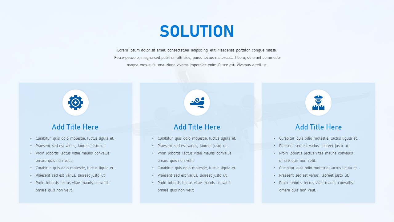 Free Aviation PowerPoint Template Solution Slide