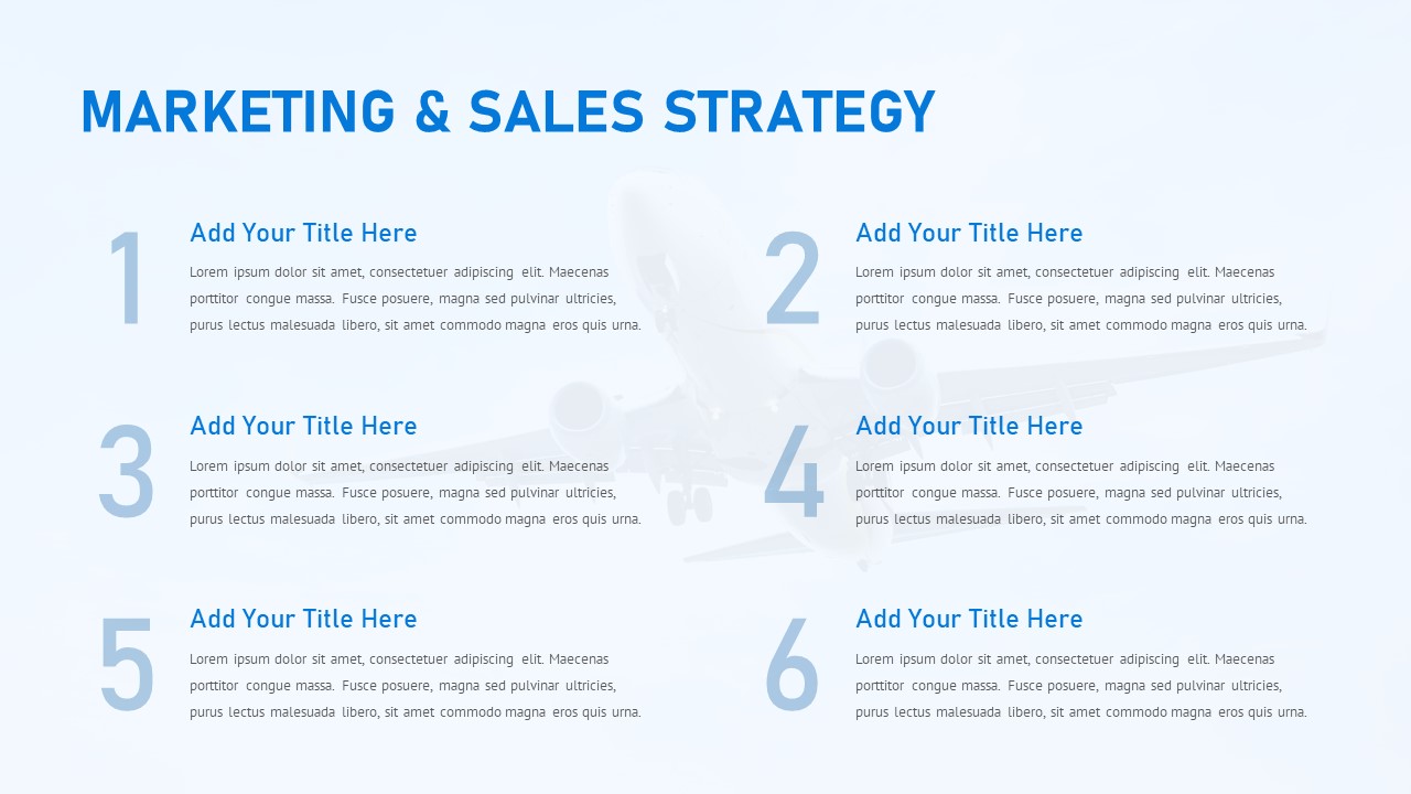 Free Aviation PowerPoint Template Marketing And Sales Strategy Slide