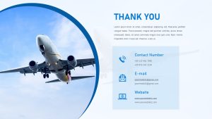 Free Aviation PowerPoint Template Thankyou Slide In Blue Color Theme