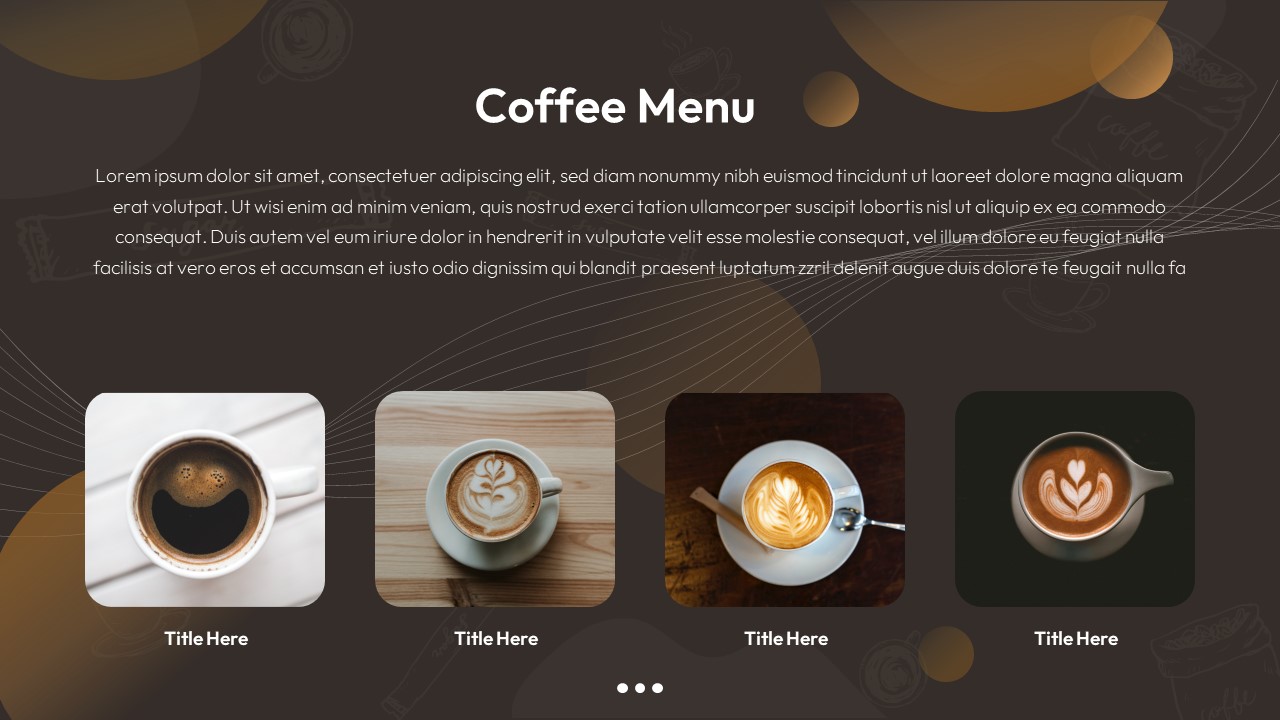 Free Coffee Shop PowerPoint Template menu