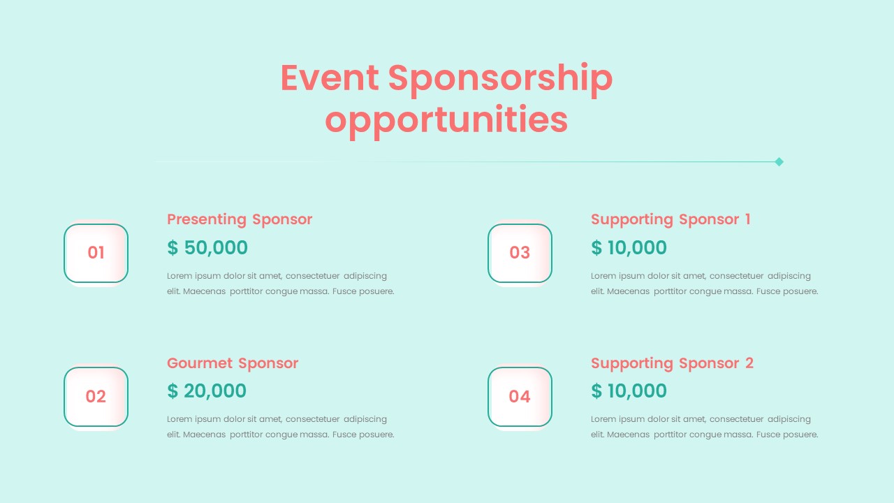 Free Event Planning PowerPoint Template Sponsorship Opportunities