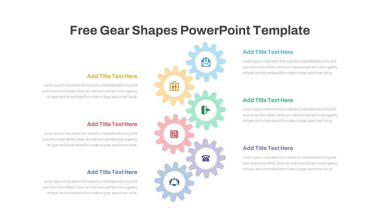 Free Gear PowerPoint Template For Showcasing Business processes