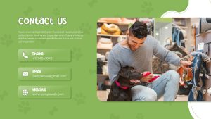 Pet Shop PowerPoint Deck Template Free contact