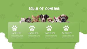 Pet Shop PowerPoint Deck Template Free table of content