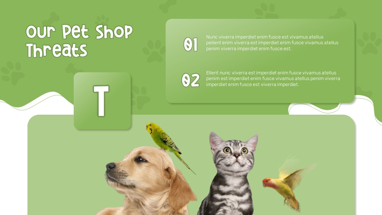 Pet Shop PowerPoint Deck Template Free threats