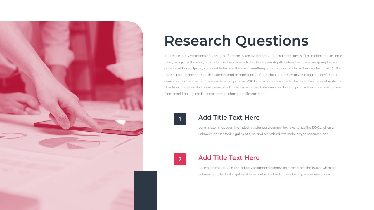 Research Presentation PowerPoint Template Free questions