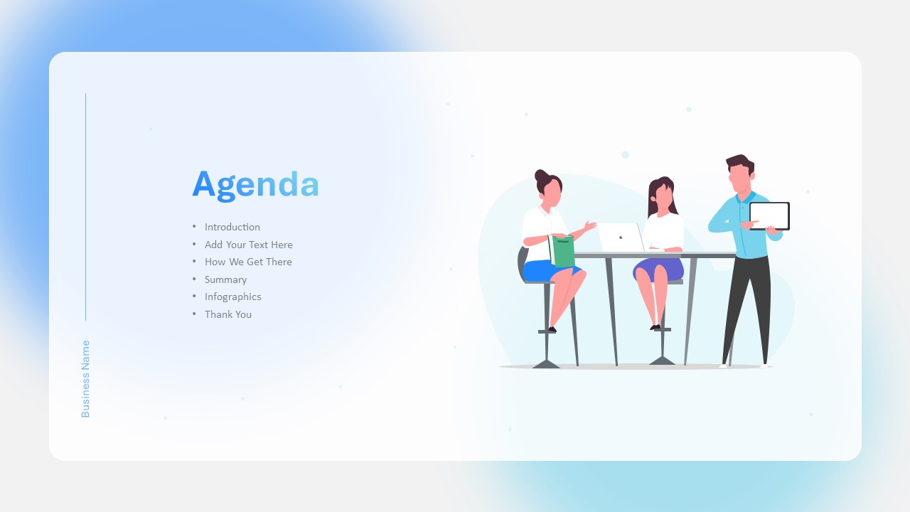 Business People Characters PowerPoint Theme agenda