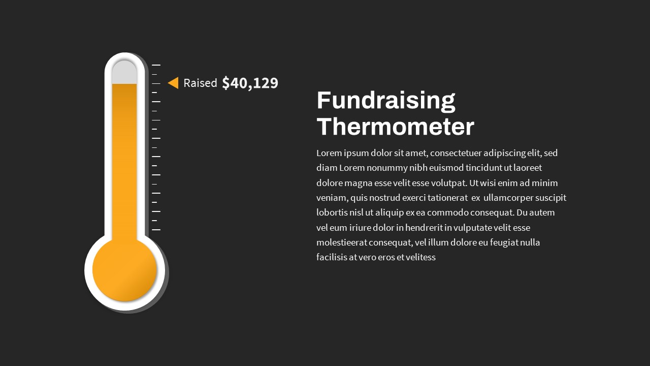 Fundraising Thermometer PPT Template