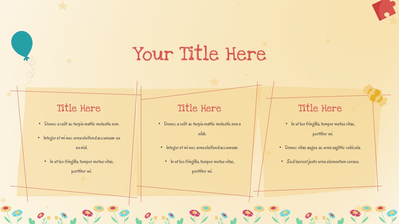 Kindergarten PowerPoint Presentation Theme titles