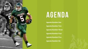 Sports PowerPoint Theme Agenda Slide