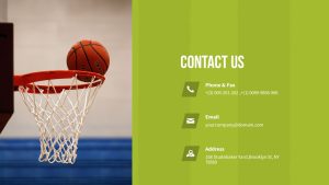 Sports PowerPoint Theme Contact Slide