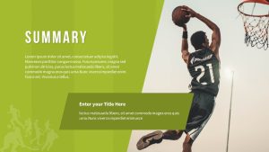 Sports PowerPoint Theme Summary Slide