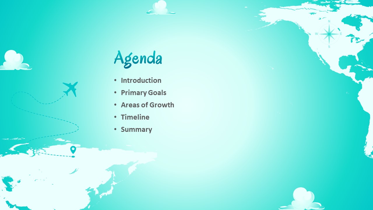 Travel PowerPoint Presentation Theme agenda