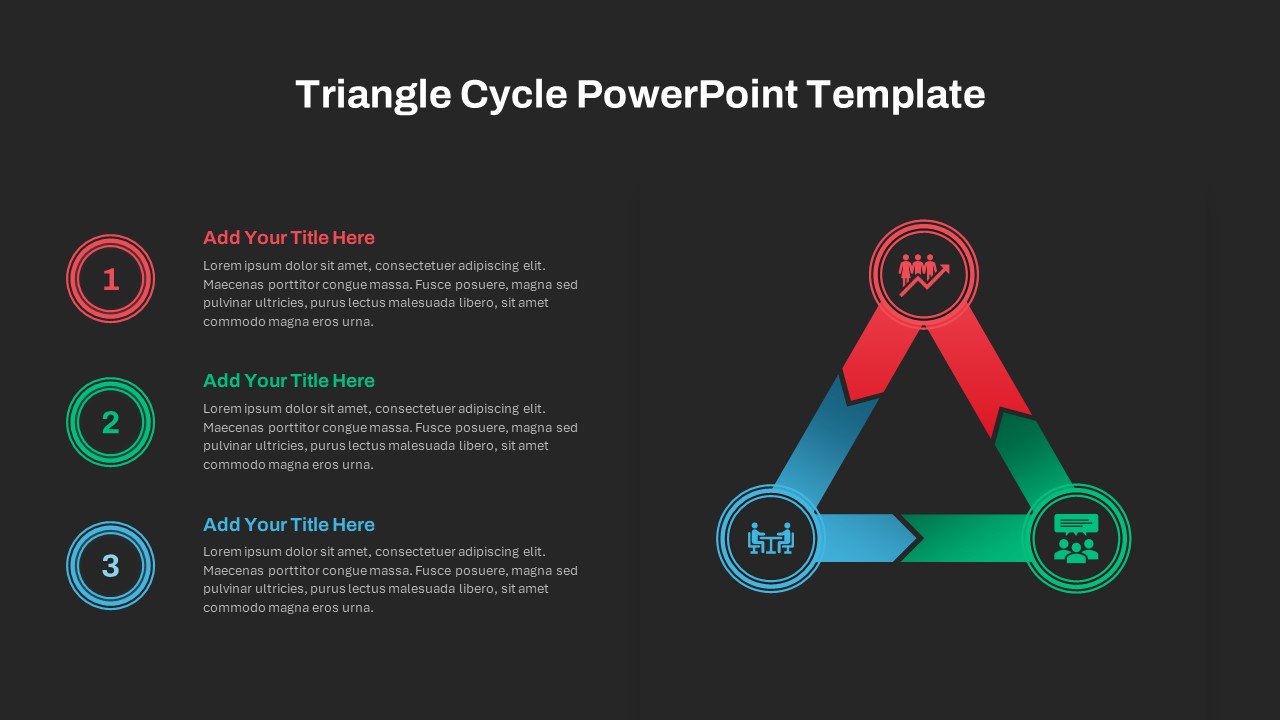 Triangle Cycle PowerPoint Template black