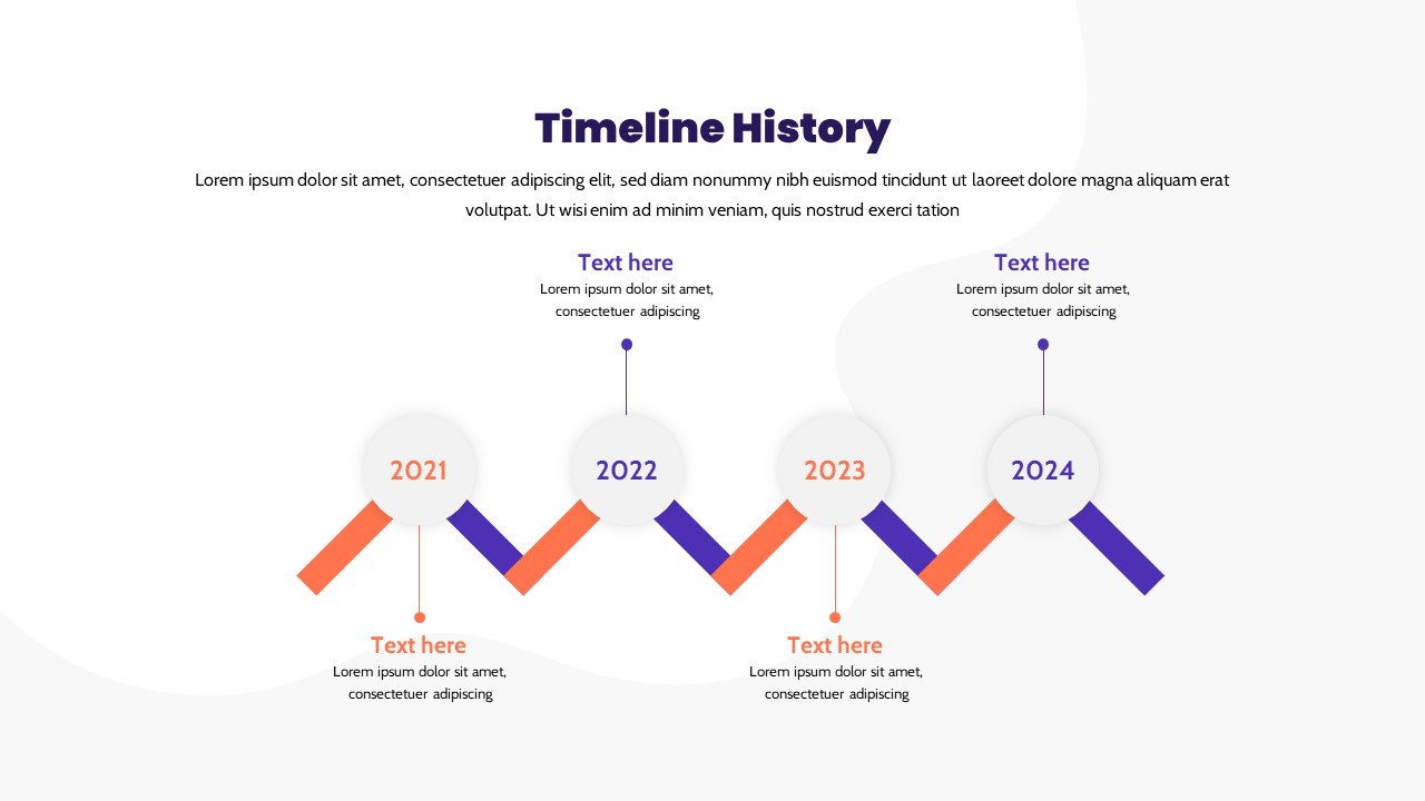 B2B Marketing Sales PowerPoint Deck Templates timeline history