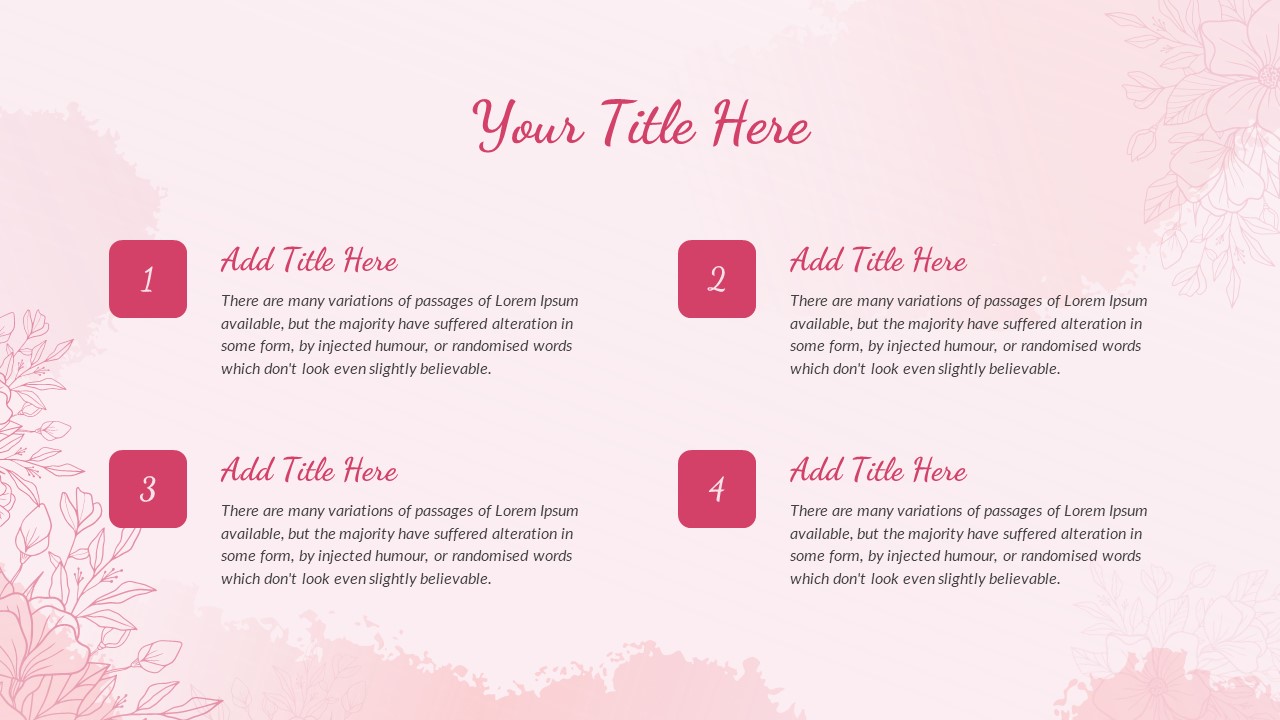 Floral PPT Presentation Template Deck Title Slide