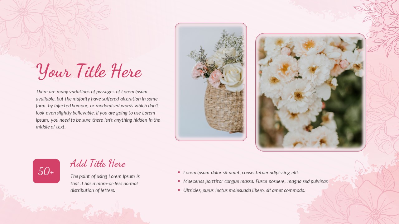 Floral PPT Presentation Template Title Slide