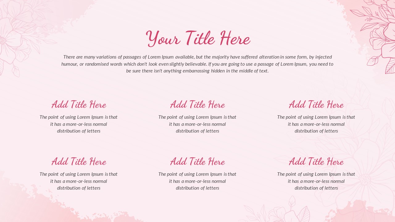 Floral Presentation Template Deck Title Slide