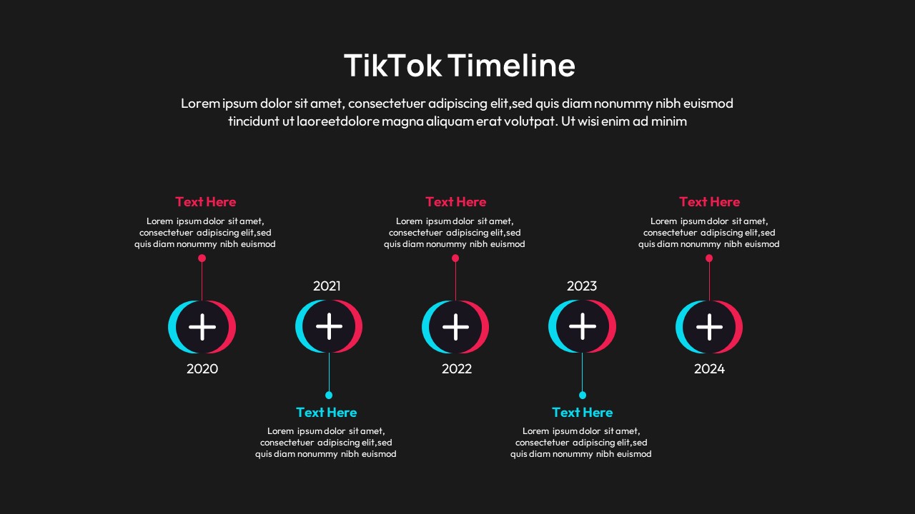 Free Tiktok PowerPoint Template Timeline Slide