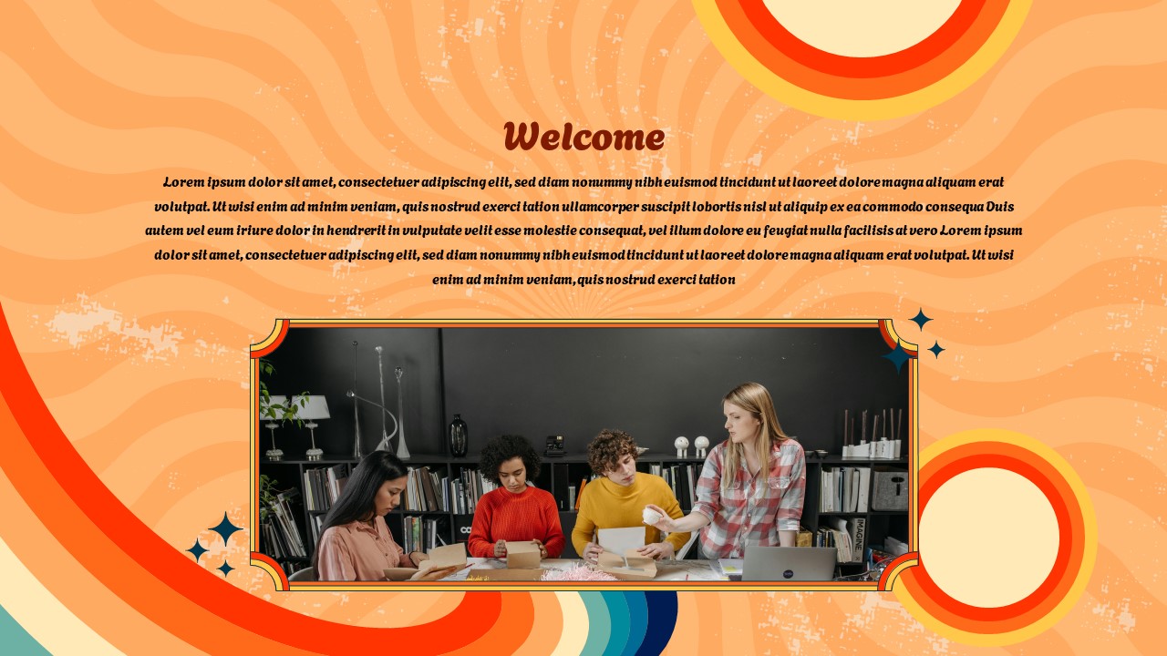 Retro Design Style PowerPoint Template welcome