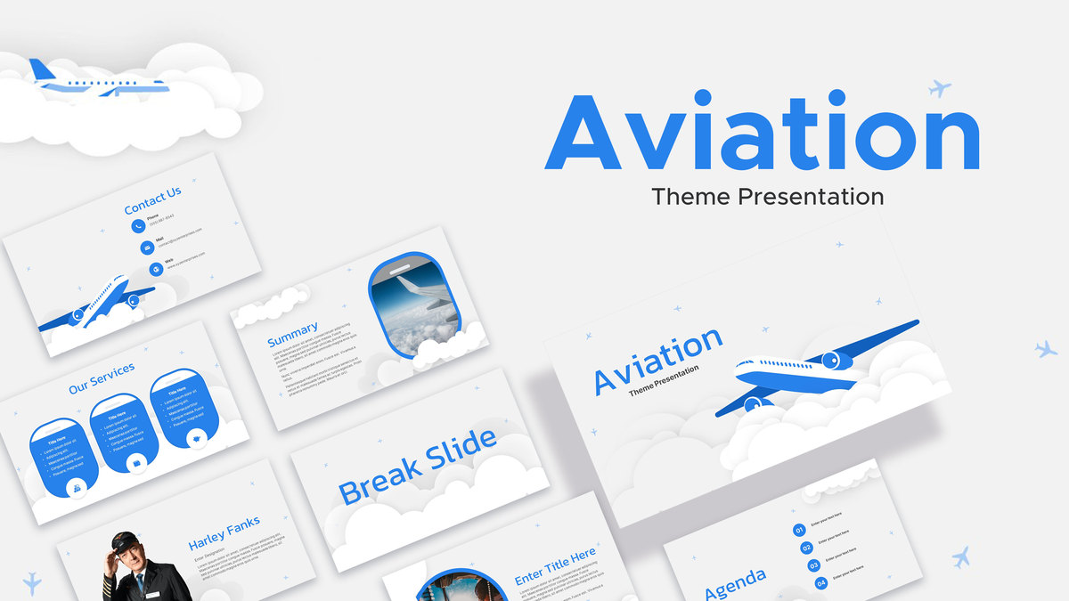 Aviation PowerPoint theme featured image