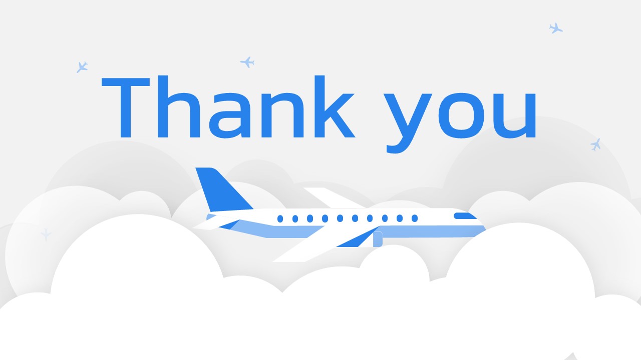 Aviation PowerPoint theme thank you slide