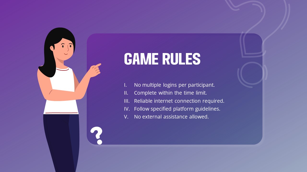 Free Interactive PowerPoint Quiz Template Game Rules Slide