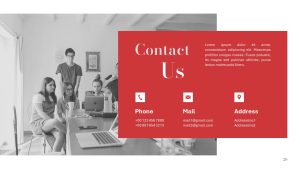 Magazine PowerPoint Template Contact Us Slide