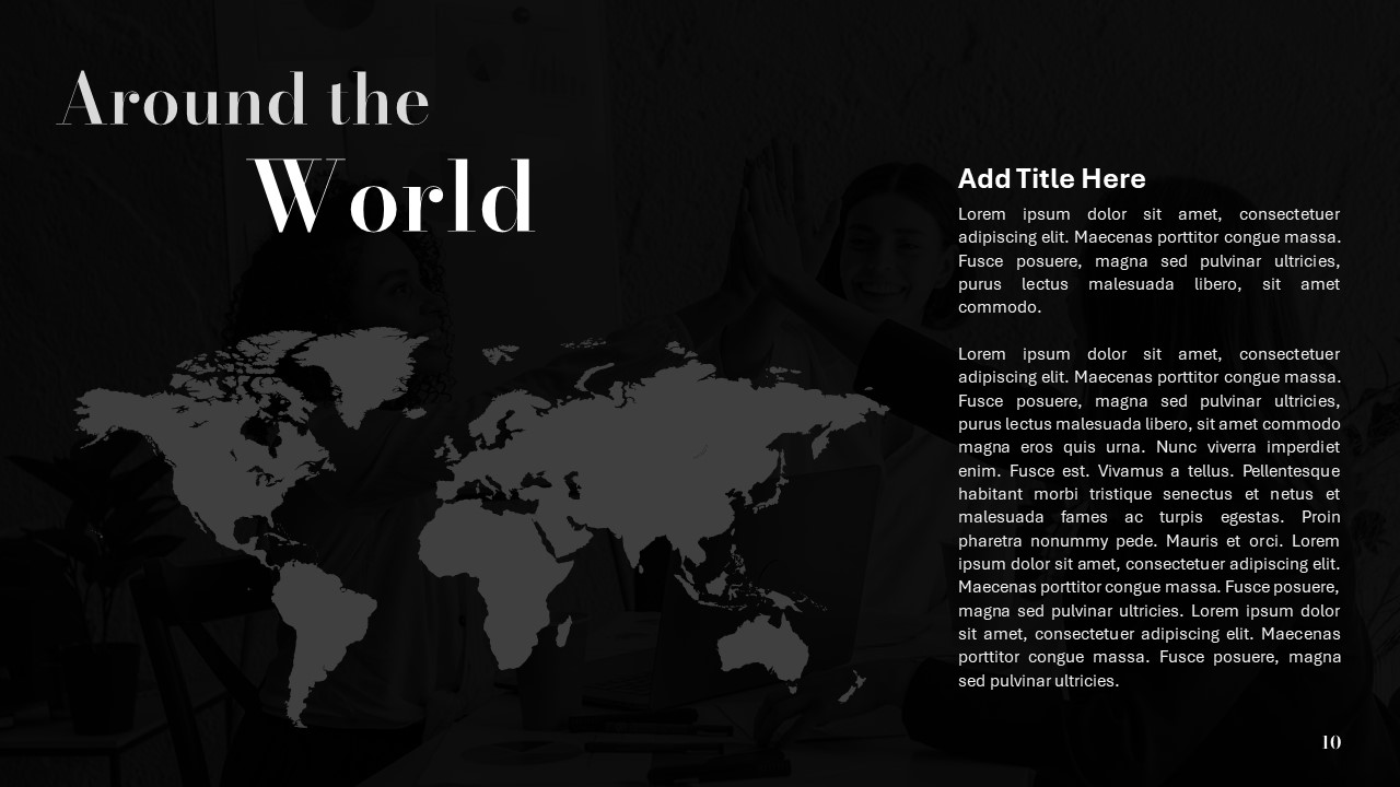 Magazine PowerPoint Template Map Slide