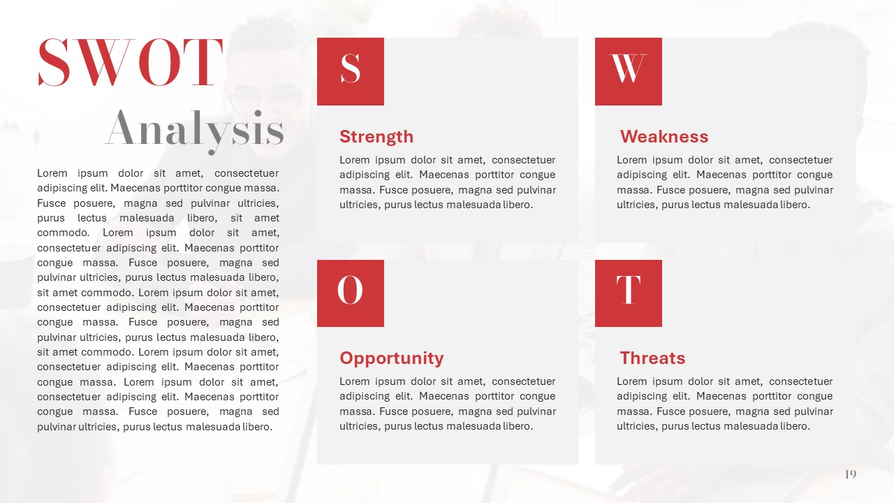 Magazine PowerPoint Template SWOT Analysis Slide