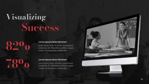 Magazine PowerPoint Template Visualizing Success Slide