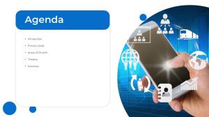 Mobile Apps PowerPoint Theme Agenda Slide