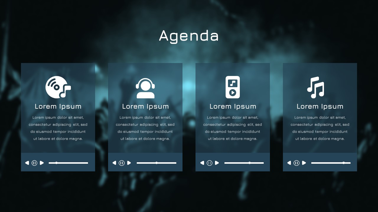 Music PowerPoint Theme Agenda Slide