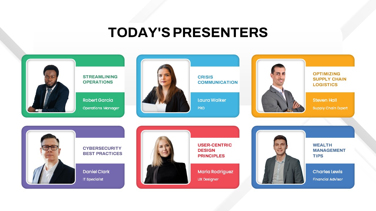 Today&#039;s Presenters PPT Template