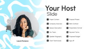 Your Host PowerPoint Template blue